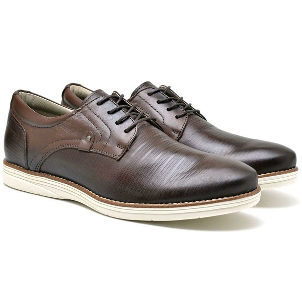 Sapato Masculino Ref.; 90 Riscado Café Ferrari | Kauany Calçados