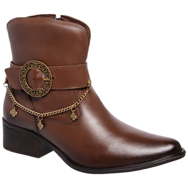 bota couro cano medio