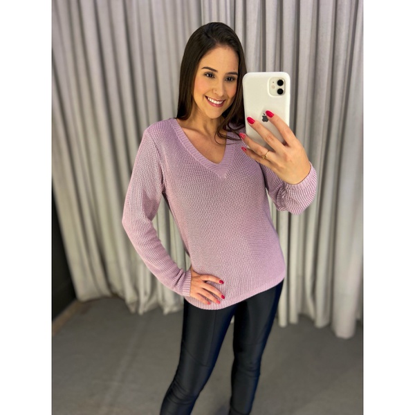 tricot basico gola v