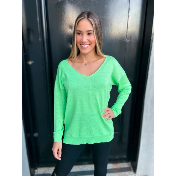 tricot verde limao