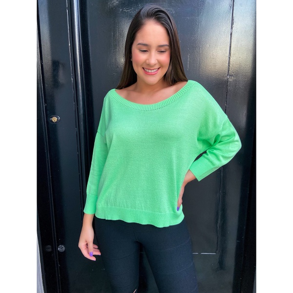 tricot verde limao