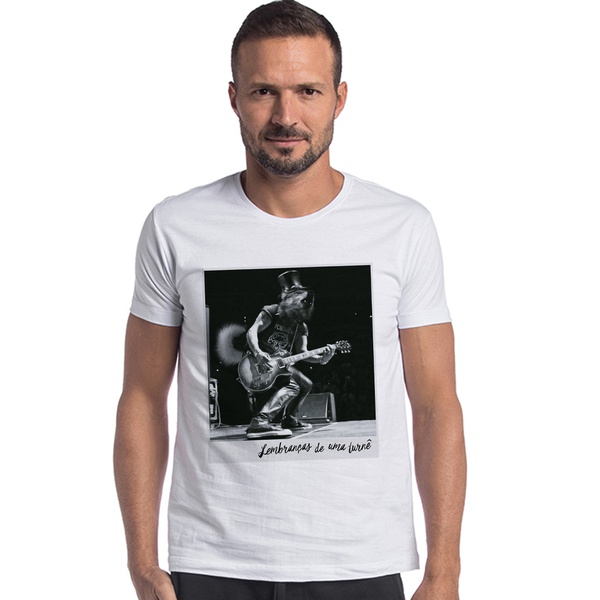T-shirt Camiseta Lobo Rock Star Branco