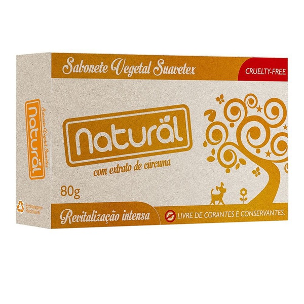 Sabonete Natural Suavetex com Cúrcuma 80g - Natural Caule