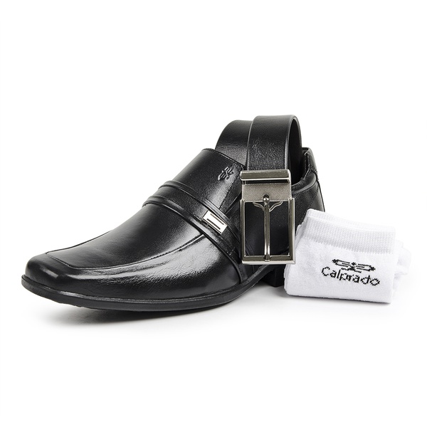 Sapato Social Calprado Napa Vegetal Preto + BRINDES | LOJA CALPRADO