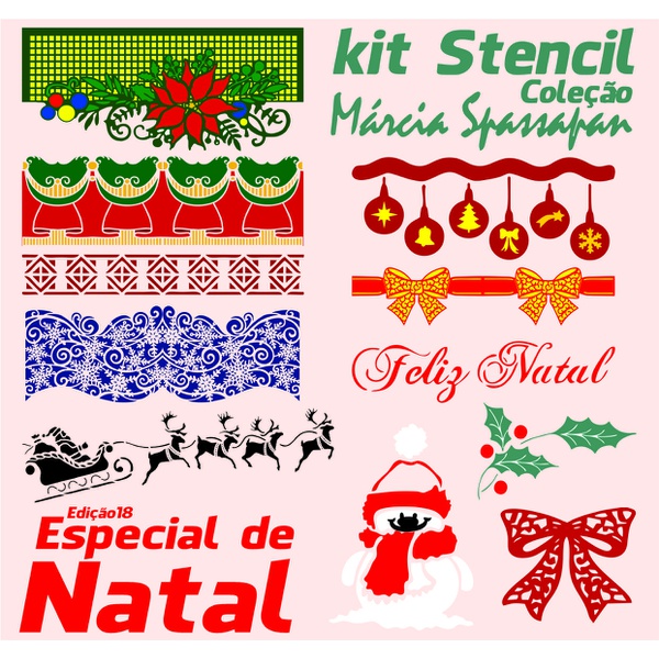 Kit Stencil Coleção Márcia Spassapan | Natal - Edição 18