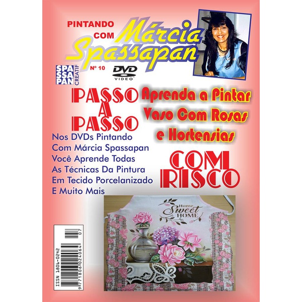DVD Pintando Com Marcia Spassapan Edição Nº10 - Vaso Com Rosas e Hortensias + Projeto