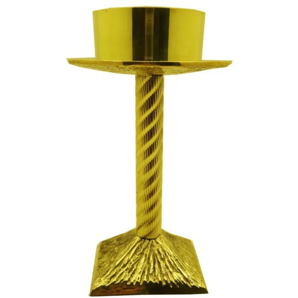 Castiçal de Bronze 25 cm de Altura e 9 cm para Vela