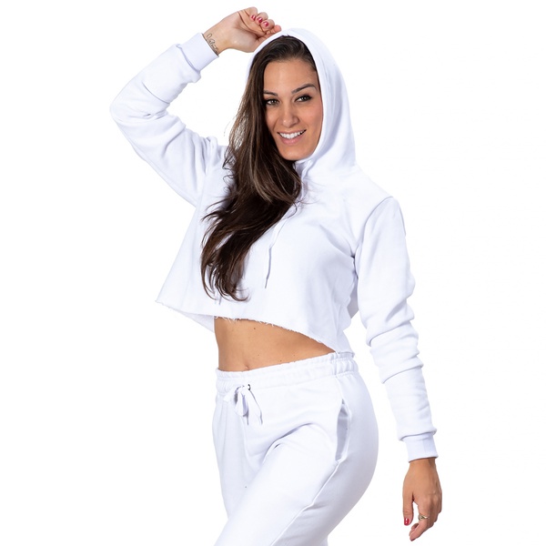 mesh cropped moletom com capuz