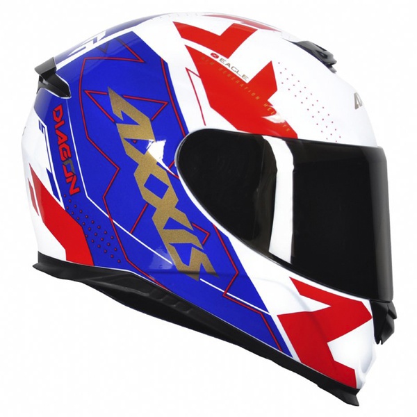 CAPACETE AXXIS DIAGON WHITE BLUE RED