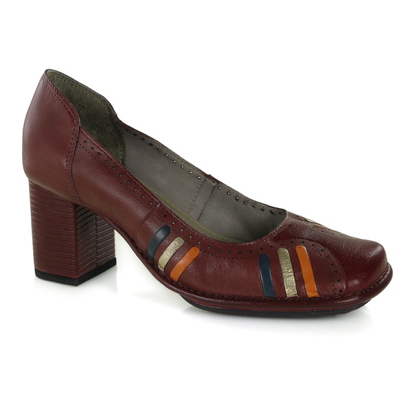 Sapato Galeany Alto Em Couro Vermelho J.Gean | J.Gean