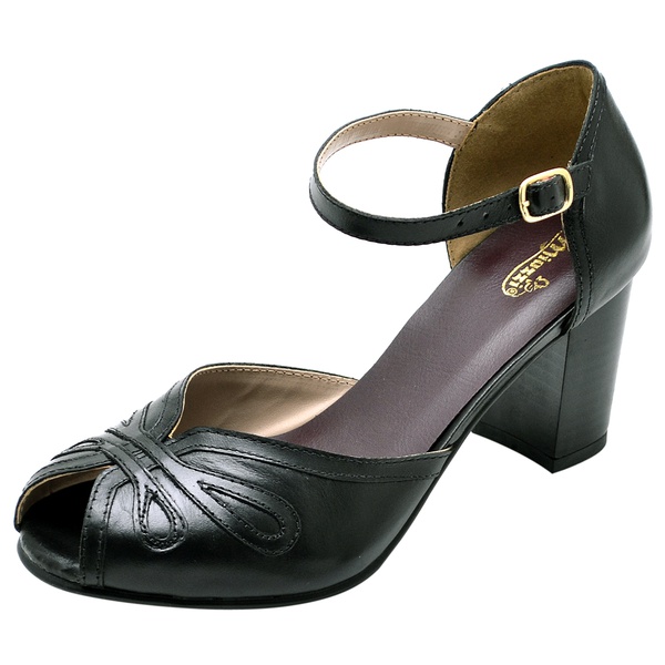 peep toe preto confortavel