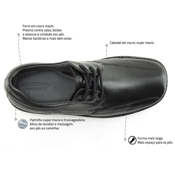 Sapato Casual Tamanho Grande Tradicional Sapatoterapia Preto 3456 |  SAPATOTERAPIA