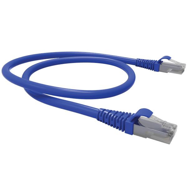 Patch cord f/utp gigalan augmented cat.6a - cm - t568a/b - 5.0m - azul (blindado)