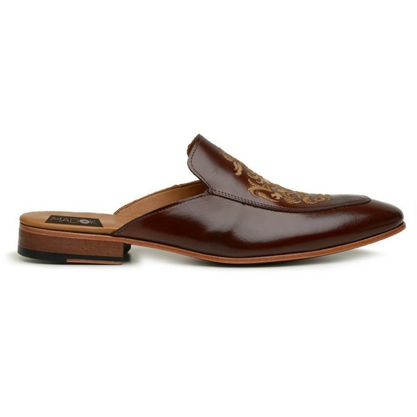 Mule Masculino Preto Brasao Sola de Couro | MADOK