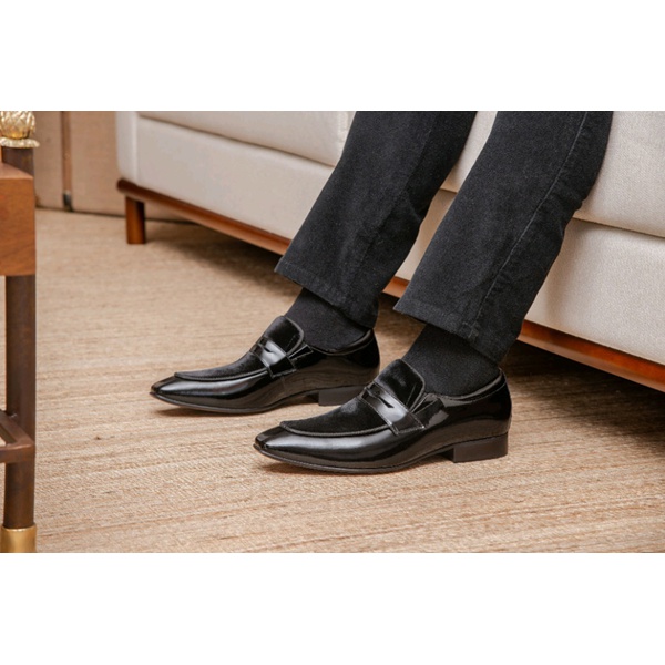 Sapato Social Jota Pe Preto Verniz/ Veludo New Man | MADOK