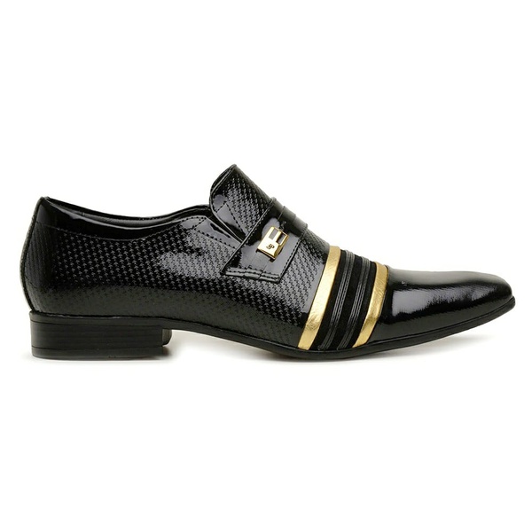 Sapato Social Jota Pe Verniz Preto/Ouro Velho | MADOK