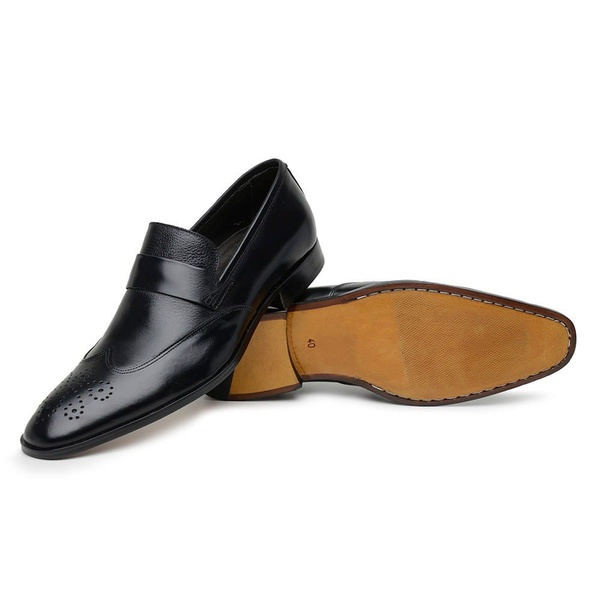 Sapato Social Preto Couro Laser | MADOK