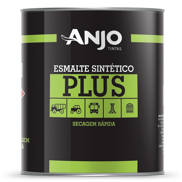 Esmalte Sintético Plus Fosco 0,9L Preto - Anjo