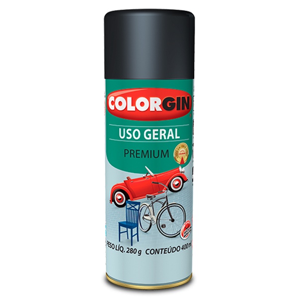 Spray Uso Geral Fosco 400ml Preto - Colorgin