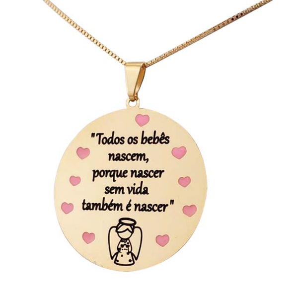 Medalha Com Frase E Anjo Modabelle