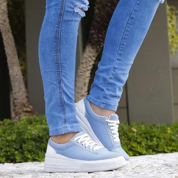 tenis jeans sola alta