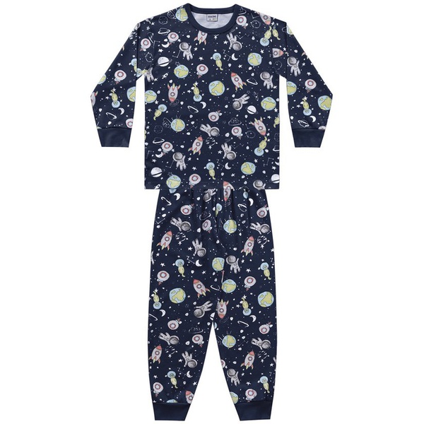 Pijama Fakini Infantil Masculino Camiseta Manga Longa e Calça Tamanho 4 ao  10 | Nilza Baby Kids