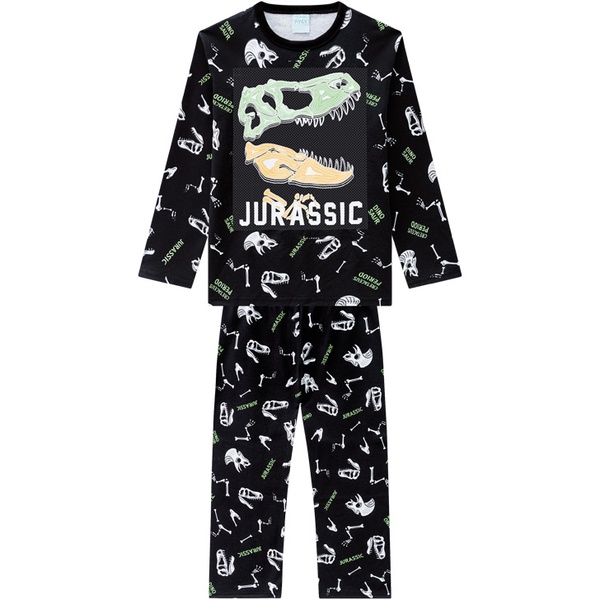 Pijama Manga Longa Kyly Infantil Masculino Dinossauro Tamanho 10 ao 16 |  Nilza Baby Kids