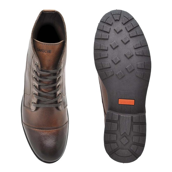 bota marrom saara laroche em couro