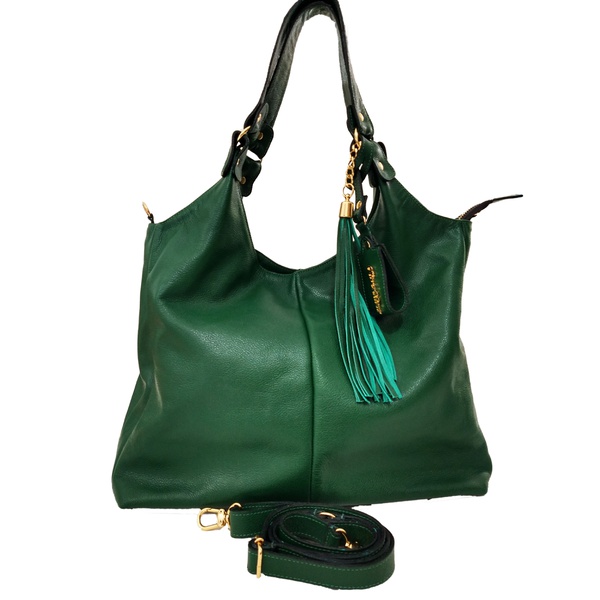 Bolsa de couro verde clearance