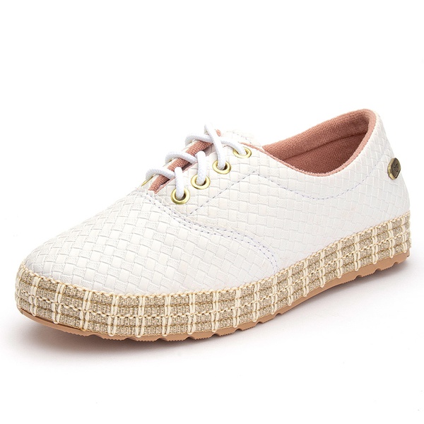 Tênis Sapatenis Feminino Casual Tricê Branco | Ousy Shoes | Loja online com  o melhor da moda casual