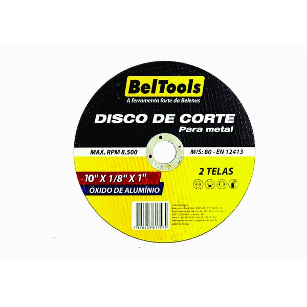Disco de Corte para Metal 10" X 1/8" X 1" BelTools
