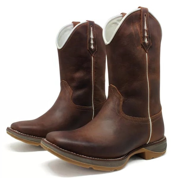 bota texana masculina sola de couro