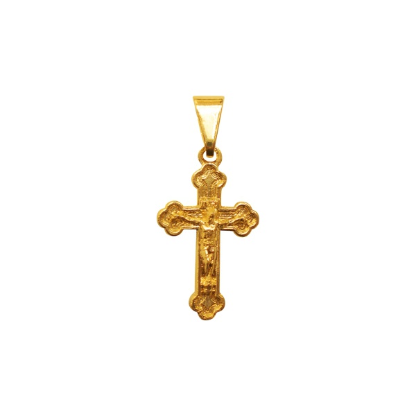 Crucifixo Folhado à Ouro Romano