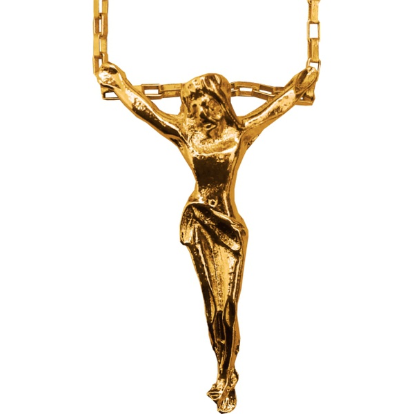 Gargantilha Folhada à Ouro com Cristo Sem Cruz