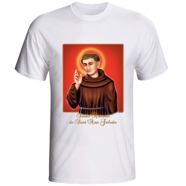 Camiseta Santo Antonio De Sant Ana Galvao Paludo Artigos Catolicos