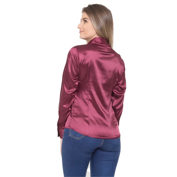 blusa de cetim roxa