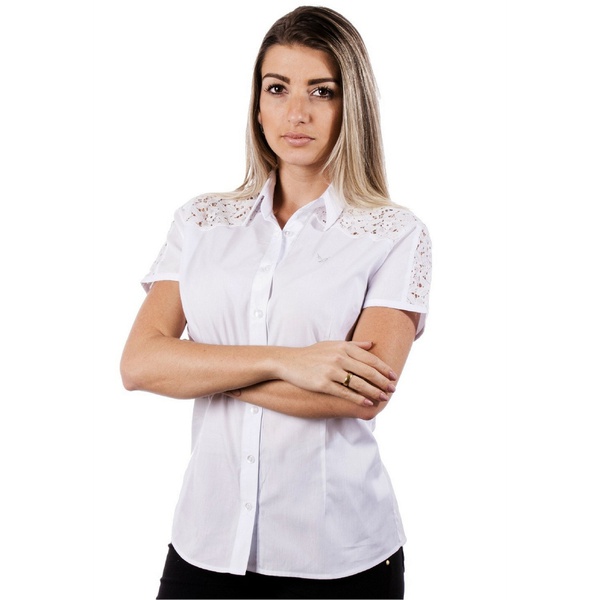 blusa branca feminina manga curta