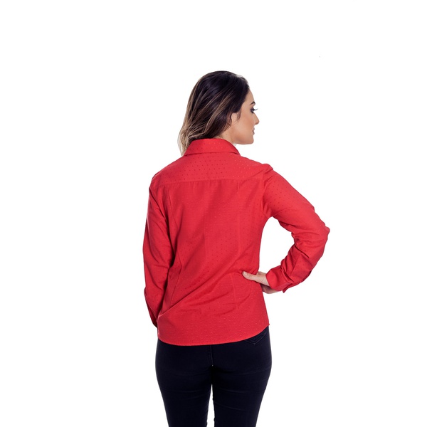 blusa manga longa vermelha feminina