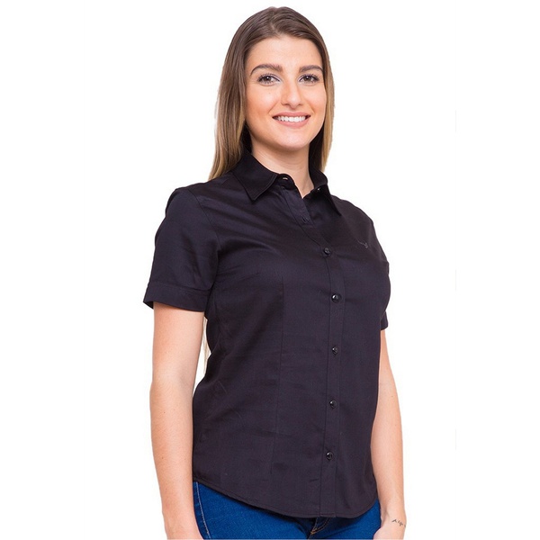 blusa feminina preta manga curta