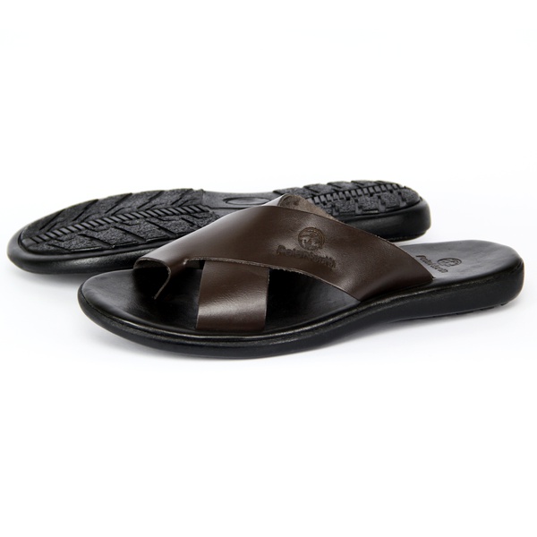 Sandália Ultra Comfort Polo North Premium em Couro Marrom | Polo North