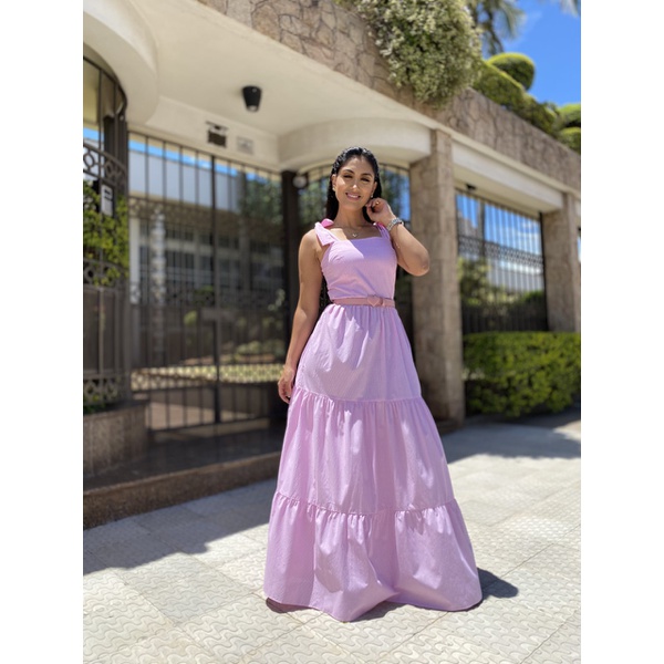 Vestido Amora Vichy Rosa Bebe E Branco Porkatiavilar