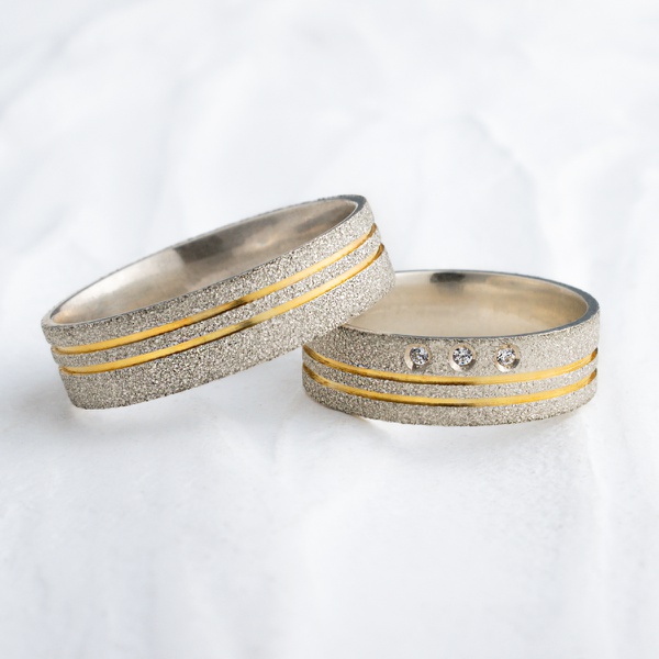 Aliança de Namoro em Prata esterlina 925 6mm Golden
