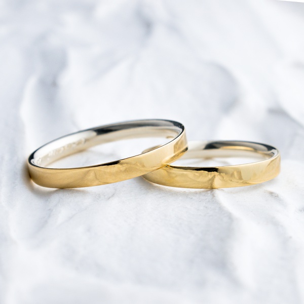 Aliança de Casamento em Ouro 18k e Prata 3mm modelo Bahamas