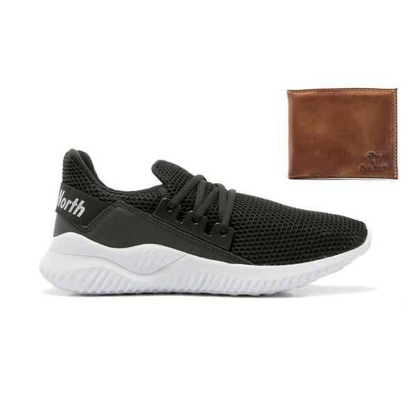 tenis preto com solado marrom masculino