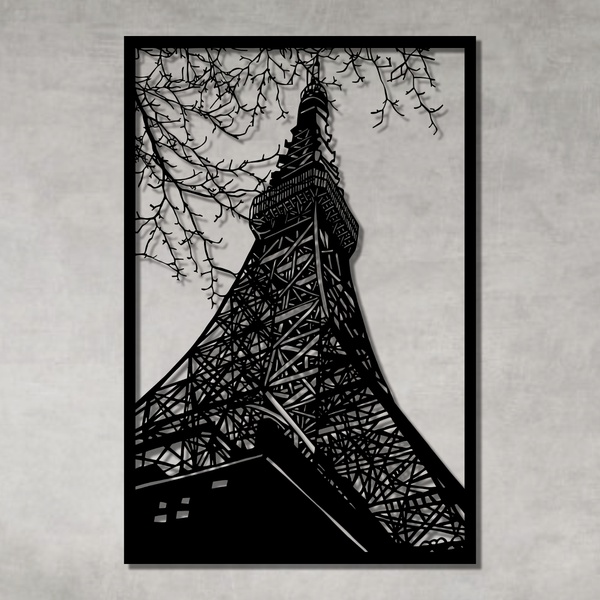 Escultura de Parede Torre Eiffel