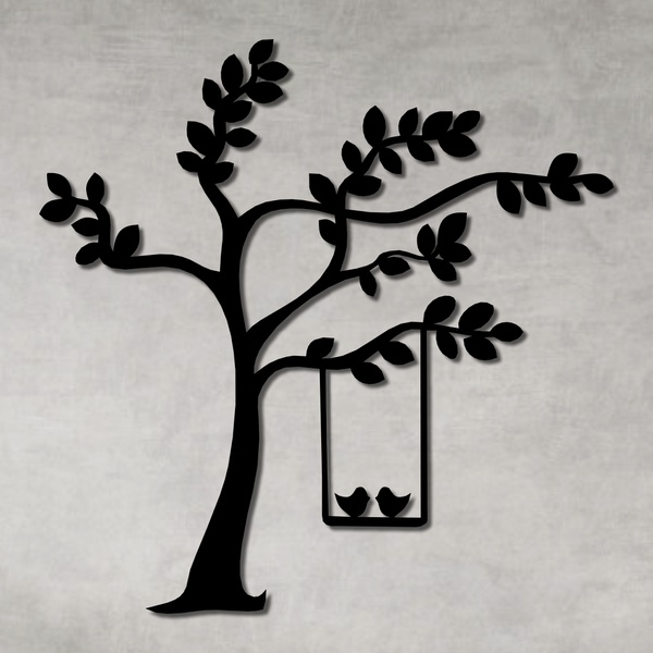 Escultura de Parede Árvore Passarinhos