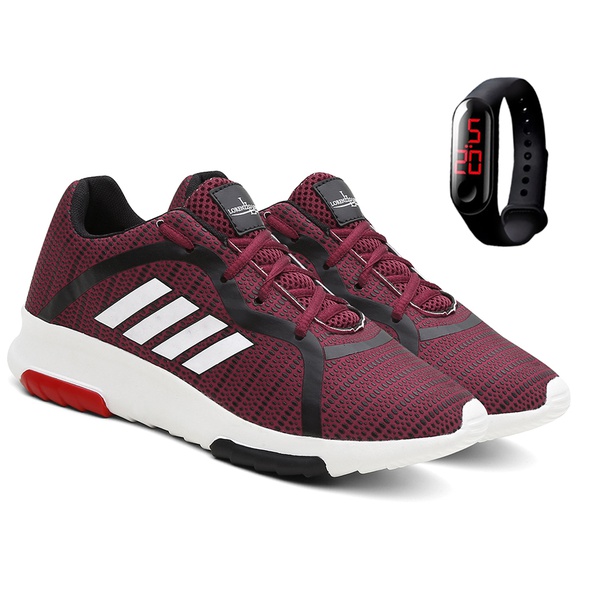 Kit Tênis Masculino Esportivo Caminhada/Academia + Relógio - Vermelho -  Lorenzzo Lopez | Lorenzzo Lopez