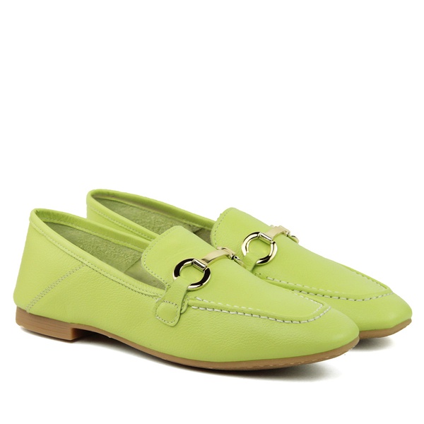 Sapato Mocassim Triangle Couro Verde Claro | Schutz