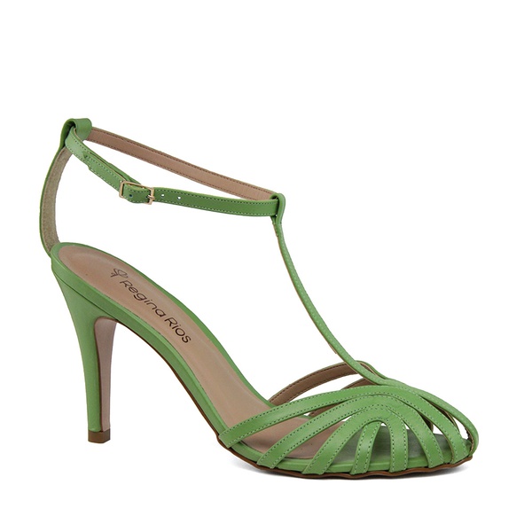 Sandalia tiras verde Clearance