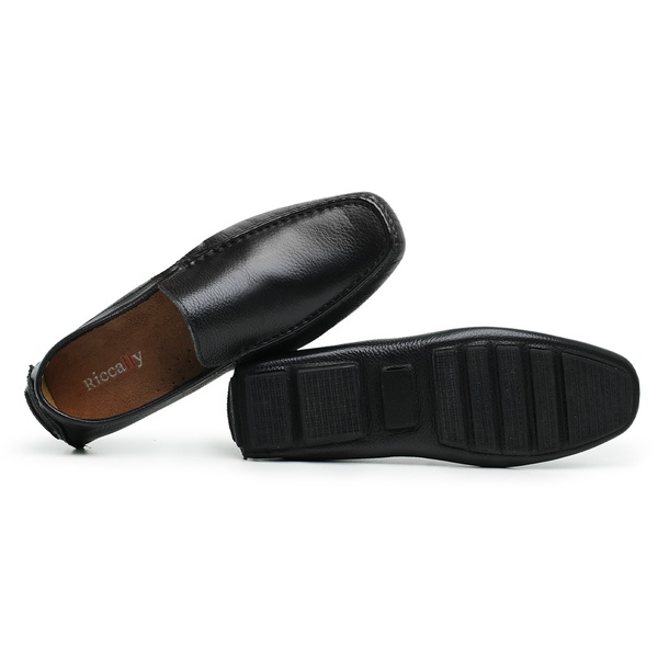 Mocassim Drive Masculino Couro Preto Riccally | Riccally